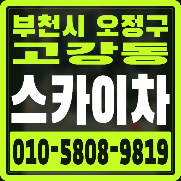 경기 부천시 오정구 고강동 스카이차 · 010-5808-9819