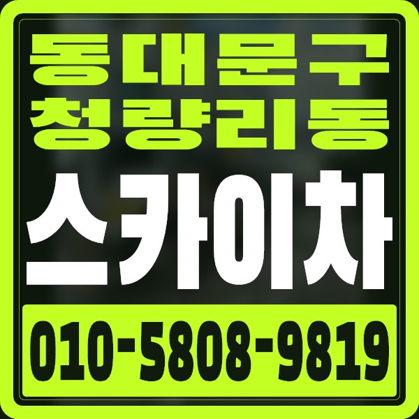 서울 동대문구 청량리동 스카이차 · 010-5808-9819