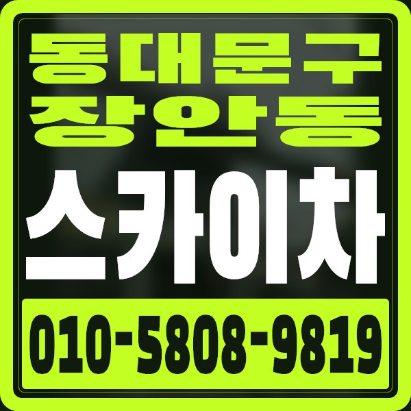 서울 동대문구 장안동 스카이차 · 010-5808-9819