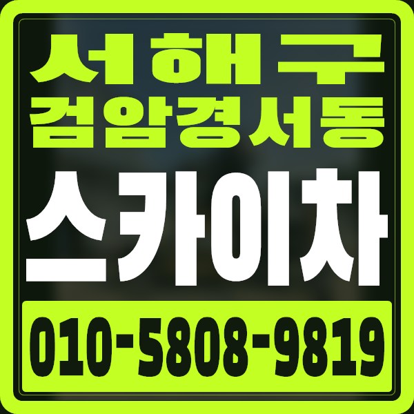 인천 서해구 검암경서동 스카이차 · 010-5808-9819