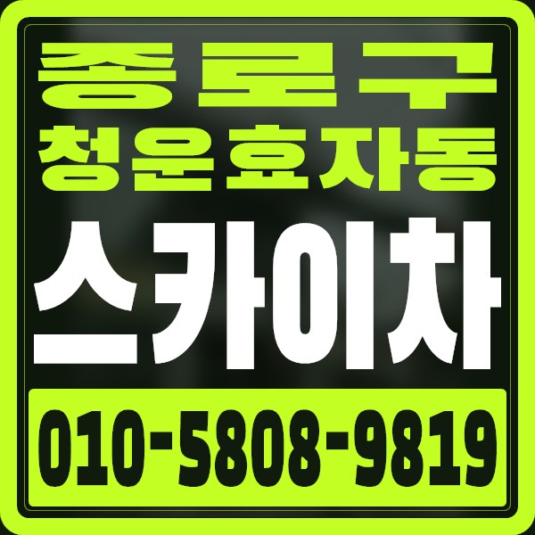 서울 종로구 청운효자동 스카이차 · 010-5808-9819