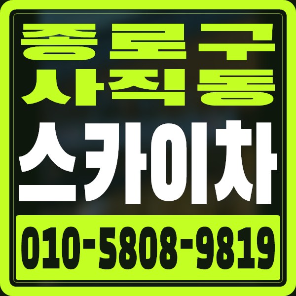 서울 종로구 사직동 스카이차 · 010-5808-9819