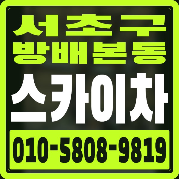 서울 서초구 방배본동 스카이차 · 010-5808-9819