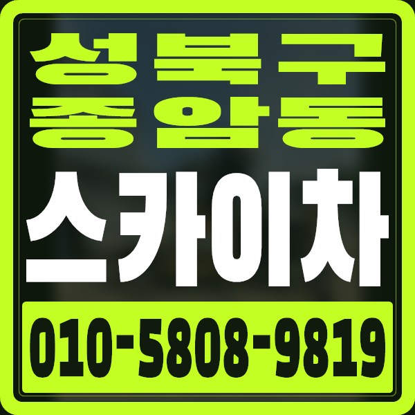 서울 성북구 종암동 스카이차 · 010-5808-9819