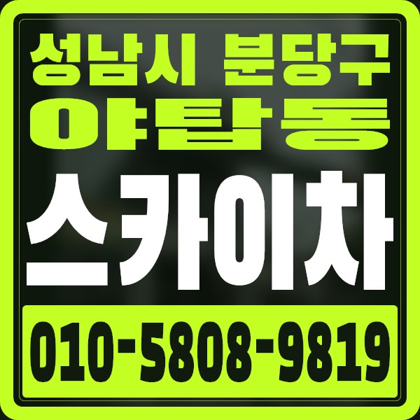 경기 성남시 분당구 야탑동 스카이차 · 010-5808-9819