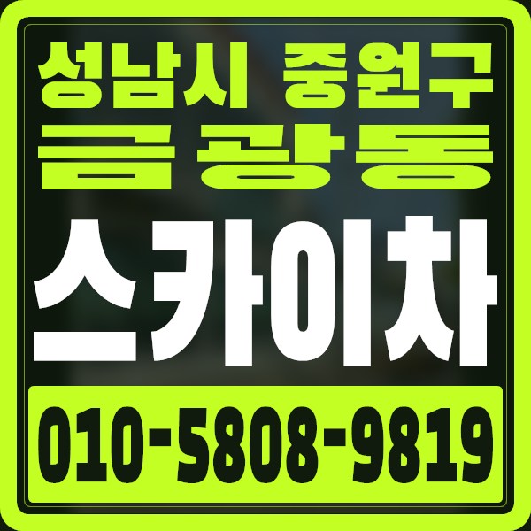 경기 성남시 중원구 금광동 스카이차 · 010-5808-9819