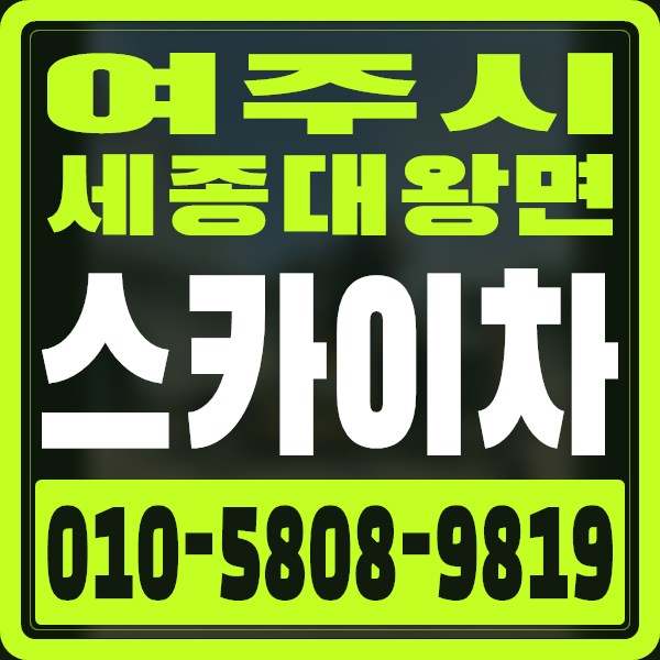 경기 여주시 세종대왕면 스카이차 · 010-5808-9819
